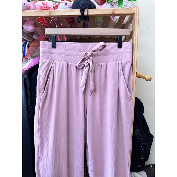 Victoria Secret Women’s Sweatpants Pjs Ribbed High Waisted Pink Bow Size Medium - Picture 5 of 8